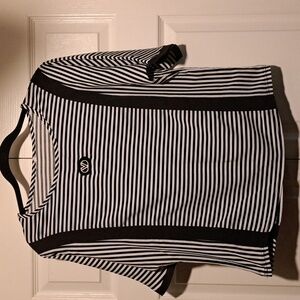 Black and White Striped Women's Top